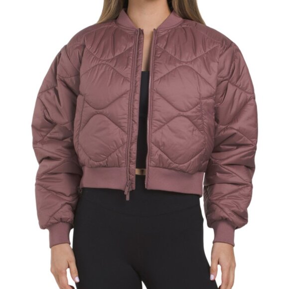 NEW UNDER ARMOUR Heritage Bomber Jacket in maroon for women 1225 4t2 - Picture 3 of 10